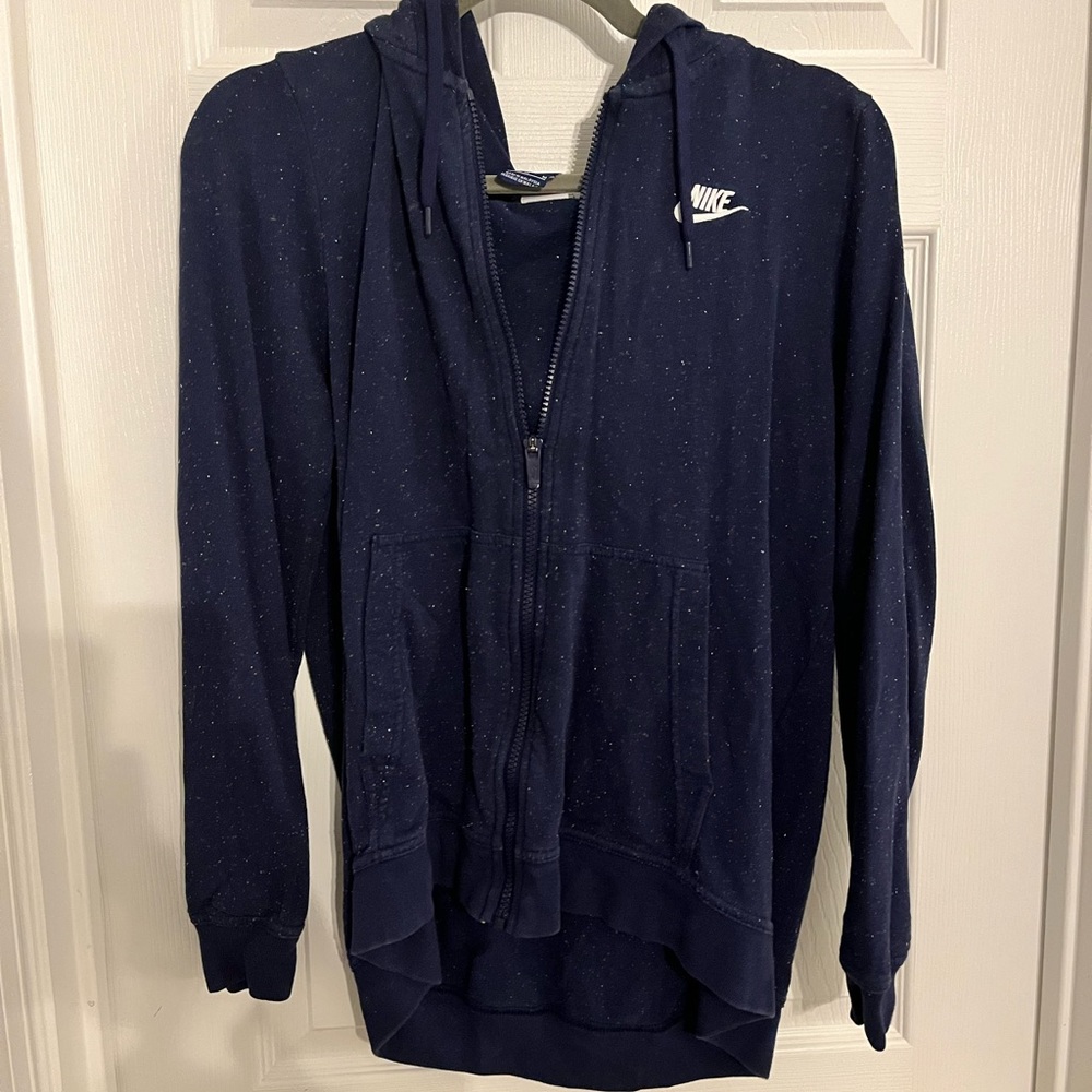 Zip up navy blue nike hoodie